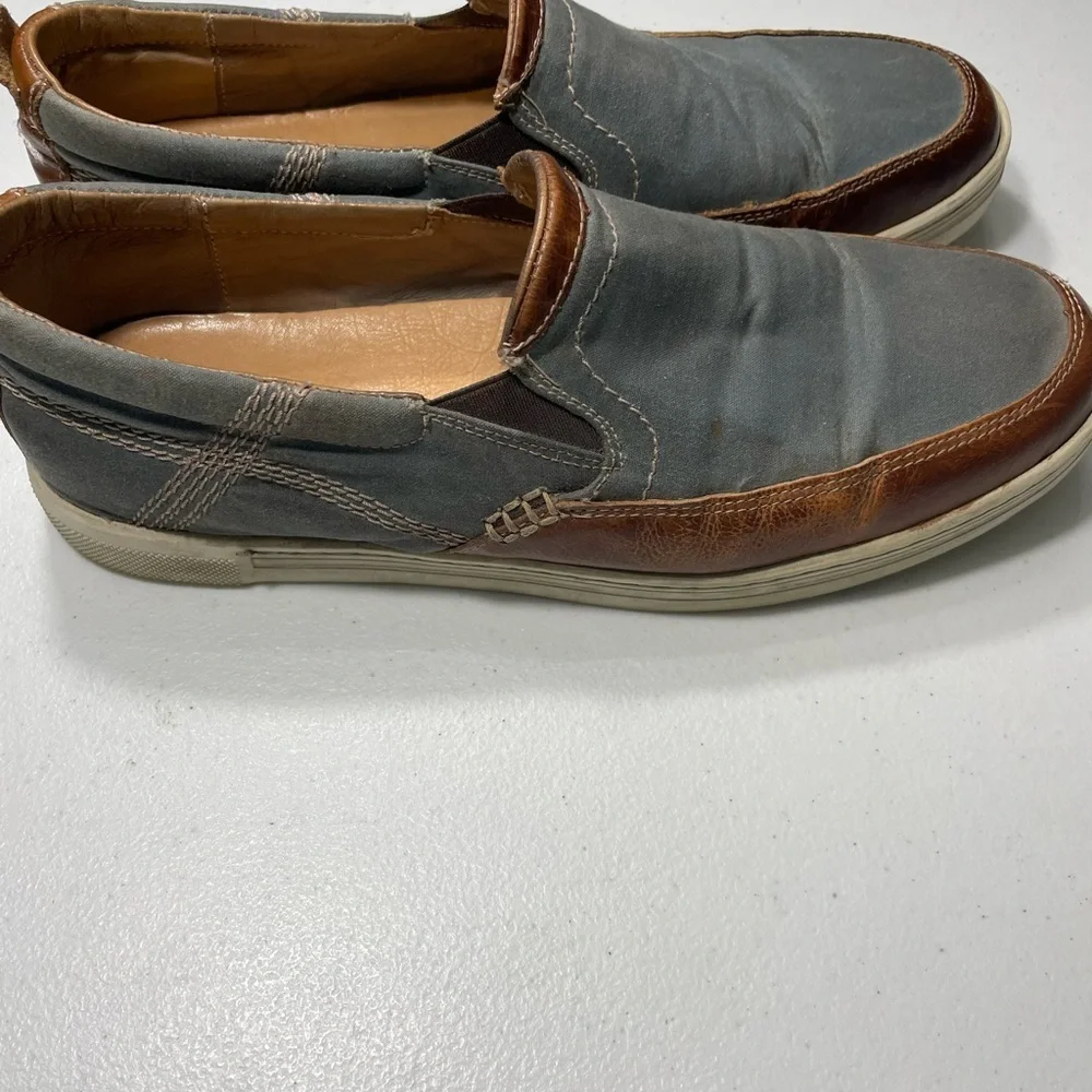 BED|STU Men's Blue and Brown Slip-On Loafers Distressed Size 9.5 SB 70